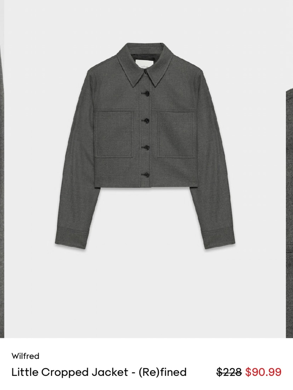 Aritzia Wilfred Little Cropped Jacket in Gray